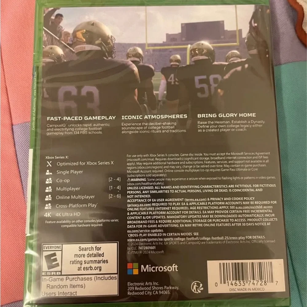 Microsoft Xbox Series X College Football 25 Game - Green Case